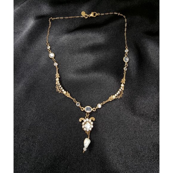 Rare Find SORRELLI Gold-Tone Necklace W/ Crystal Accents - Picture 4 of 7